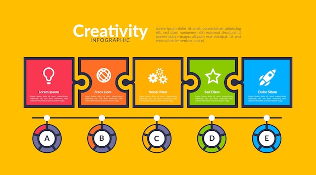 Flat design creativity infographics template