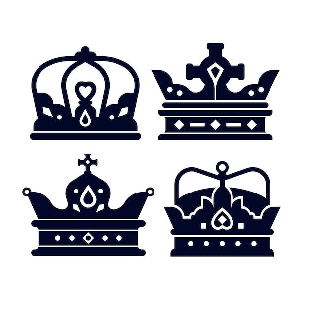 Vector flat design crown silhouette