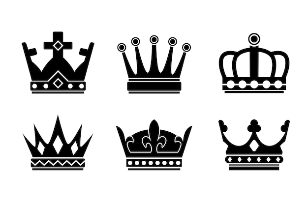 Vector flat design crown silhouette