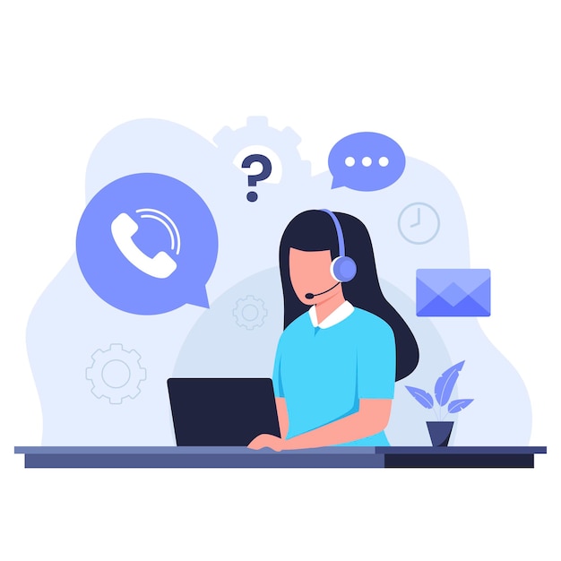 Vector flat design of customer support concept. illustration for websites, landing pages, mobile applications, posters and banners
