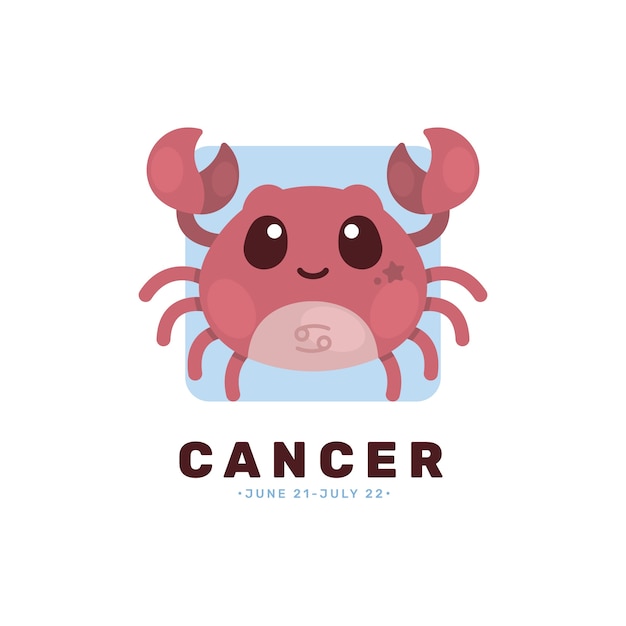 Vector flat design cute cancer logo