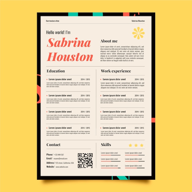 Vector flat design cv  template