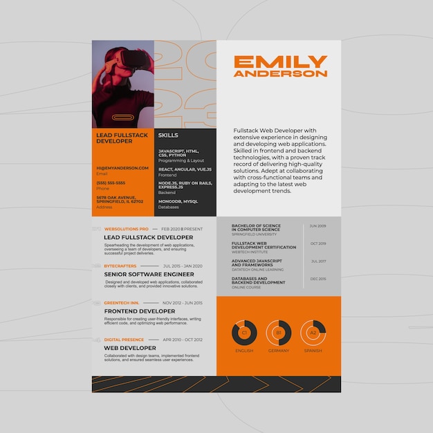 flat design cv template