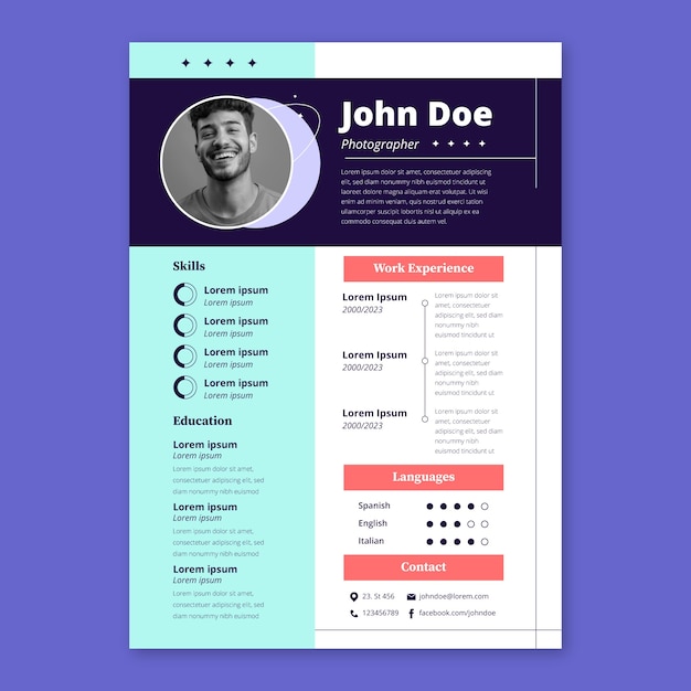 flat design cv template