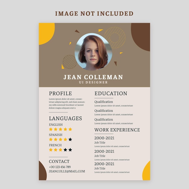 Flat design cv template