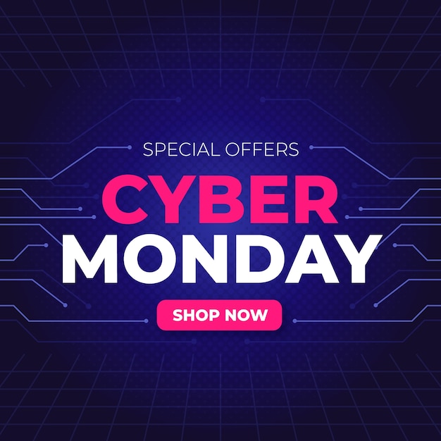 Vector flat design cyber monday concept