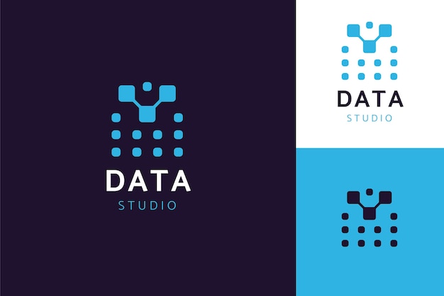 Vector flat design data logo template