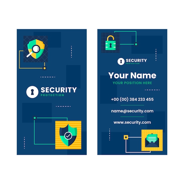 Flat design data privacy business card