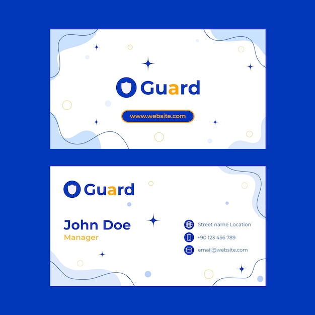 flat design data privacy horizontal business card