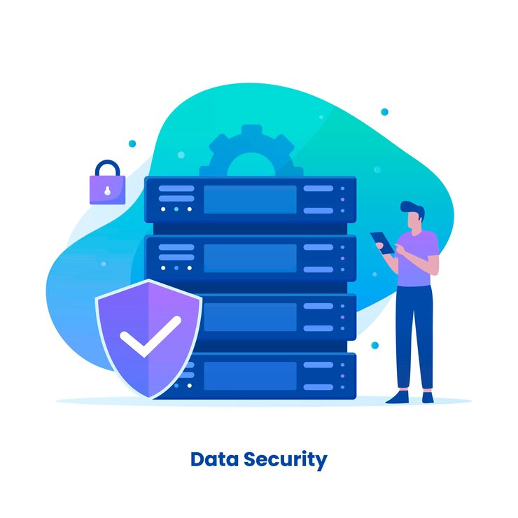 Vector flat design of data protection concept.  
