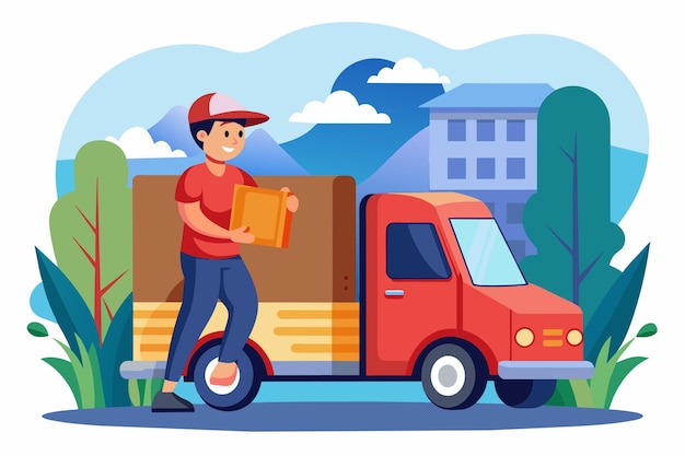 Vector flat design delivery concept