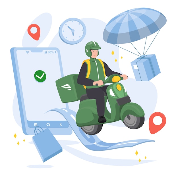 Иллюстрация доставки плоского дизайна
