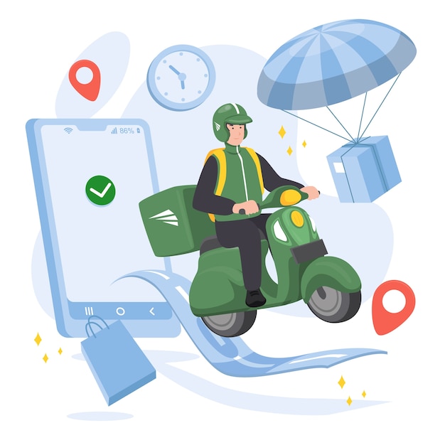 Vector flat design delivery illustration