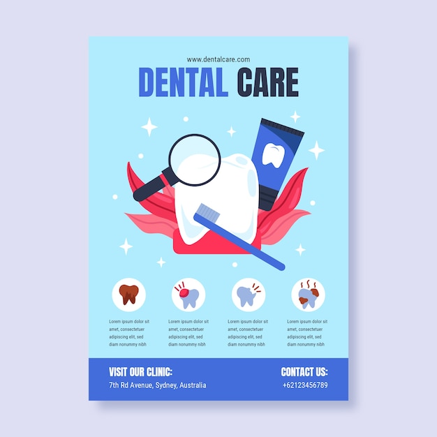 Vector flat design dental flyer template