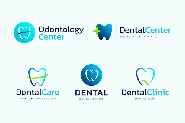 Плоский дизайн стоматологических шаблонов логотипов