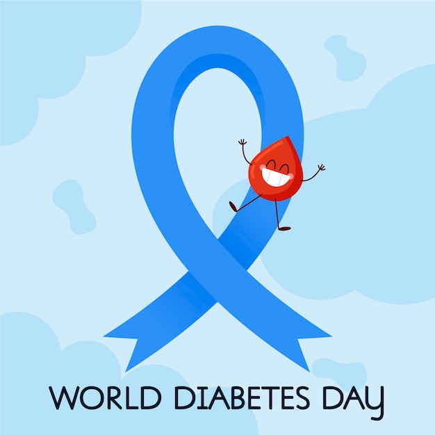 Vector flat design diabetes day concept