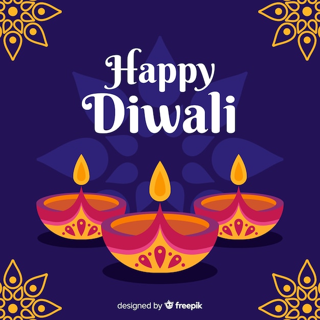 Flat design of diwali background