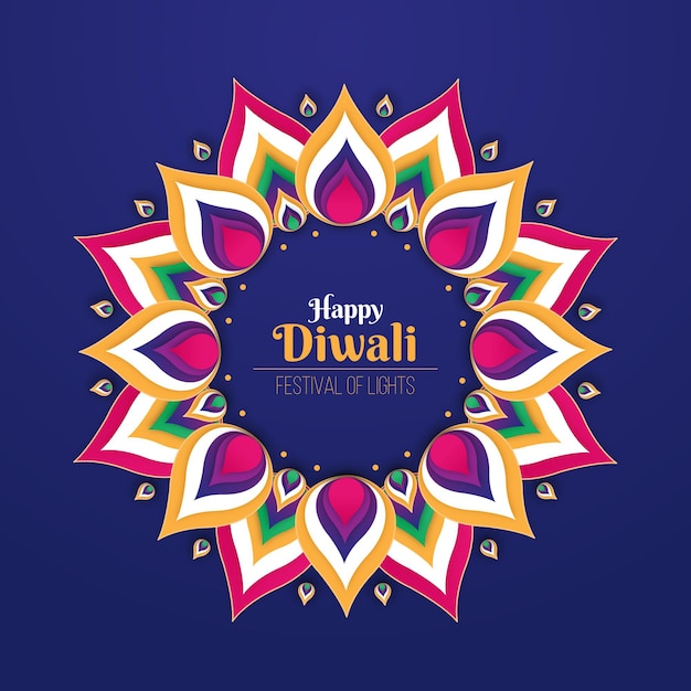 flat design diwali concept