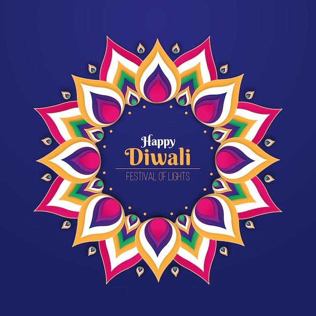 Flat design diwali concept