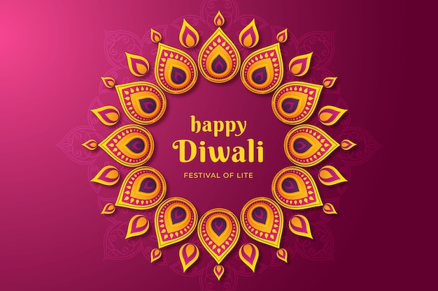 Flat design diwali concept