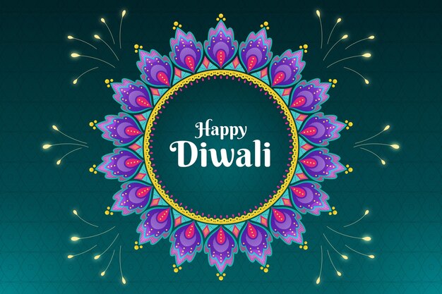 Vector flat design diwali concept