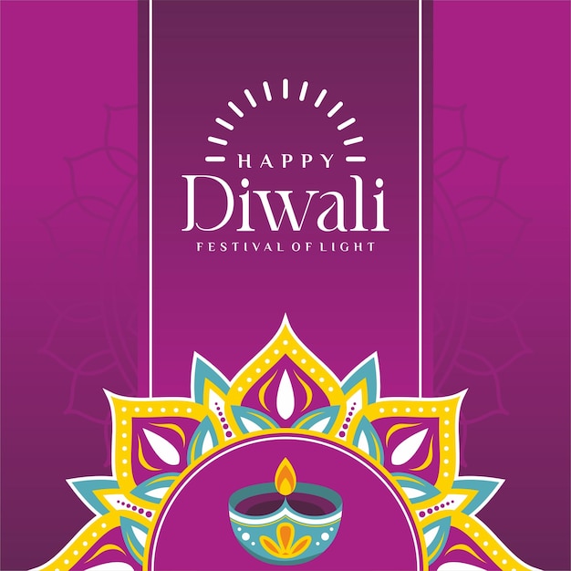 Festival della luce di diwali design piatto