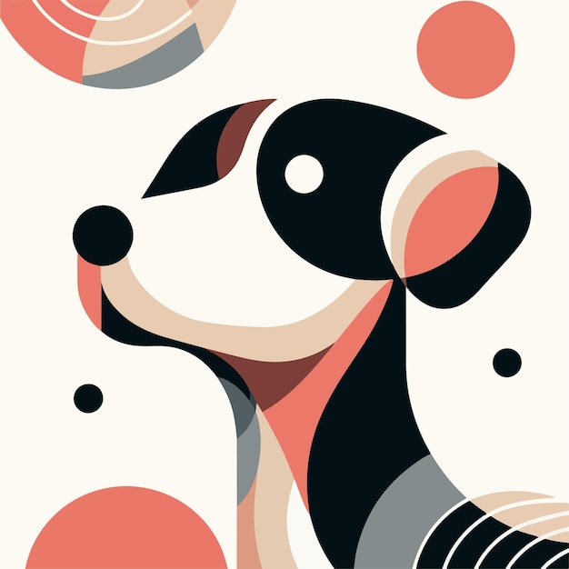 Vector flat design dog geometric illustration