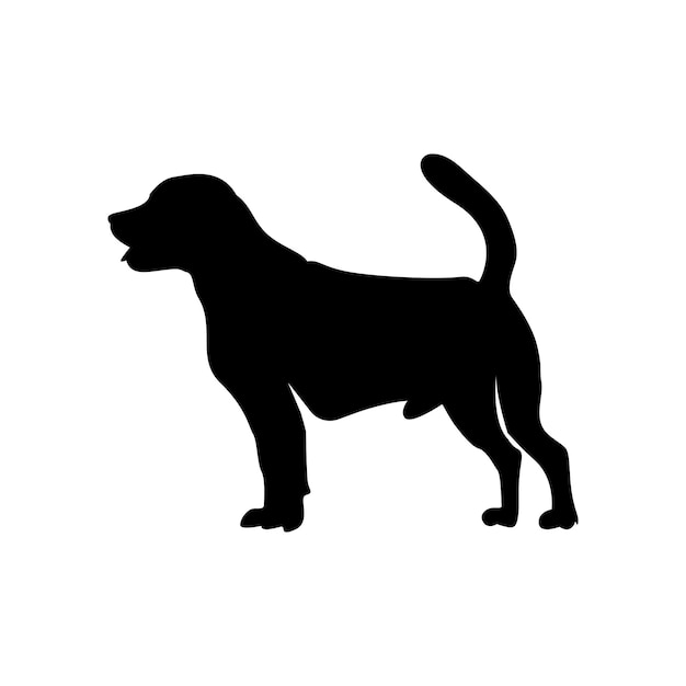 Flat design dog silhouette illustration