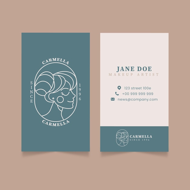 Flat design double-sided business card