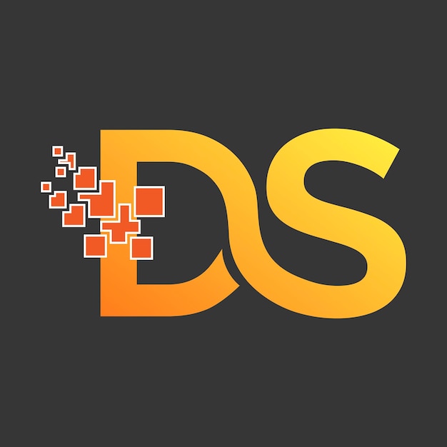 Flat design ds or sd logo