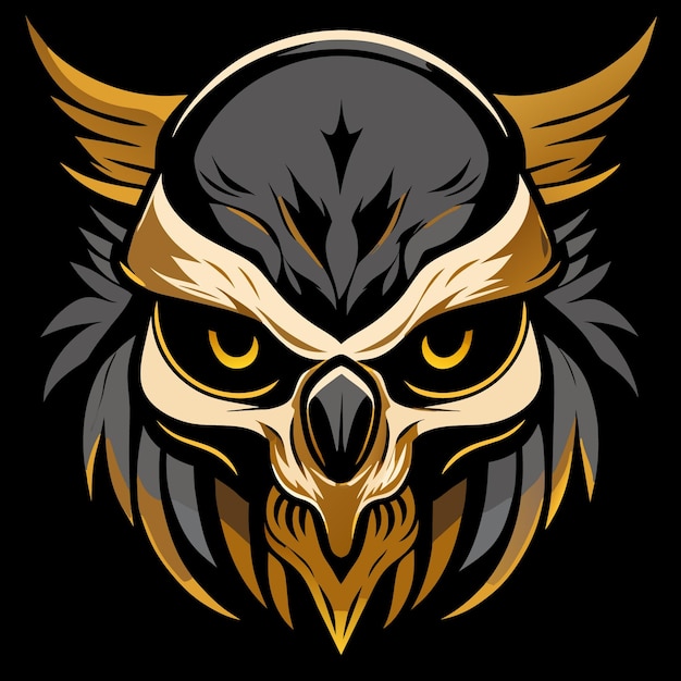 Flat Design Eagle Skull Artwork