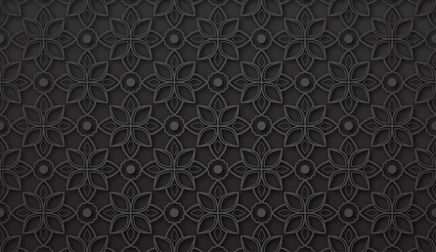 Flat design eastern pattern dark background