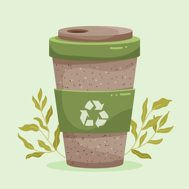 Flat design eco cup illustration