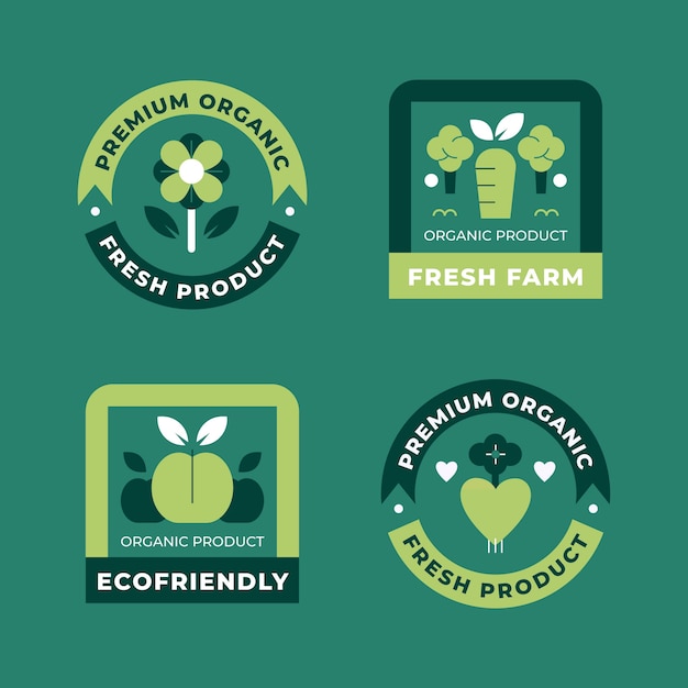 Vector flat design eco friendly labels