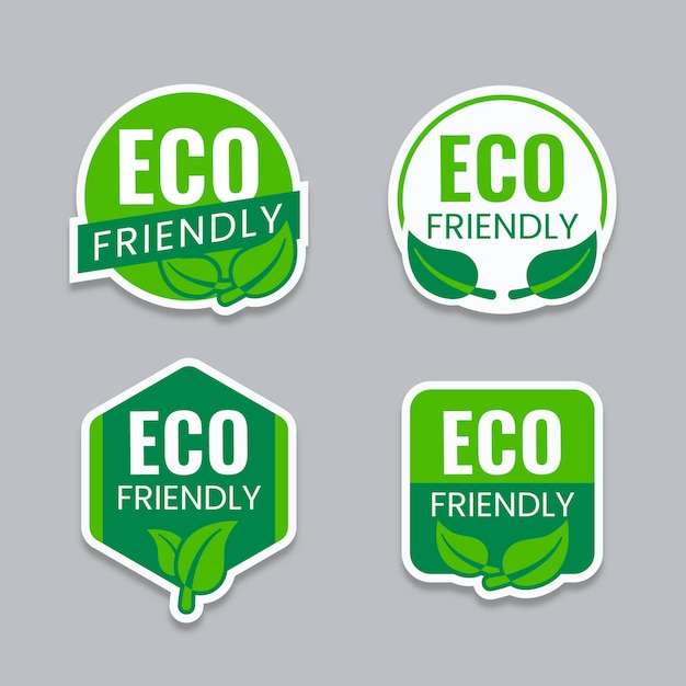 Vector flat design eco friendly labels