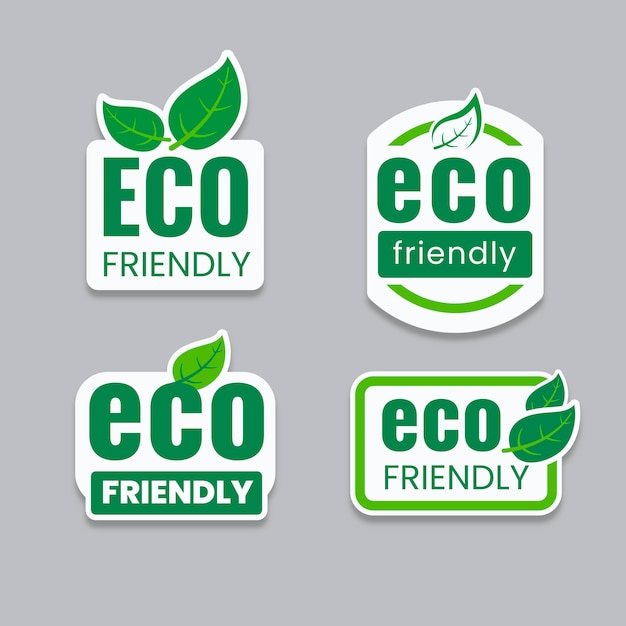 Vector flat design eco friendly labels