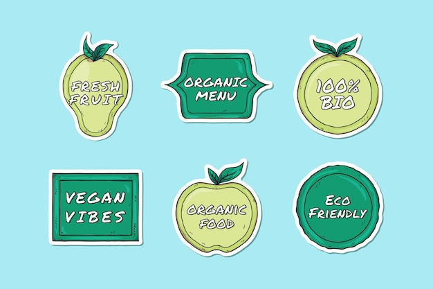 Flat design eco friendly labels