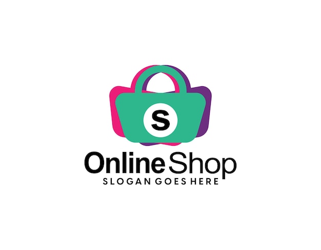 Flat design ecommerce logos