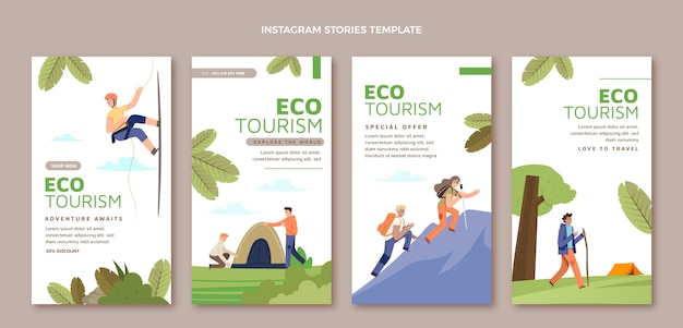 Flat design ecotourism design template