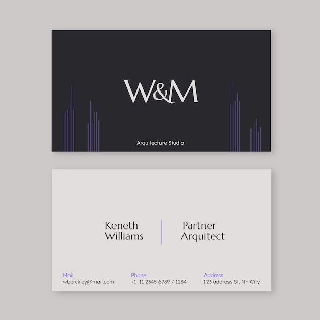 Vector flat design elegant business card