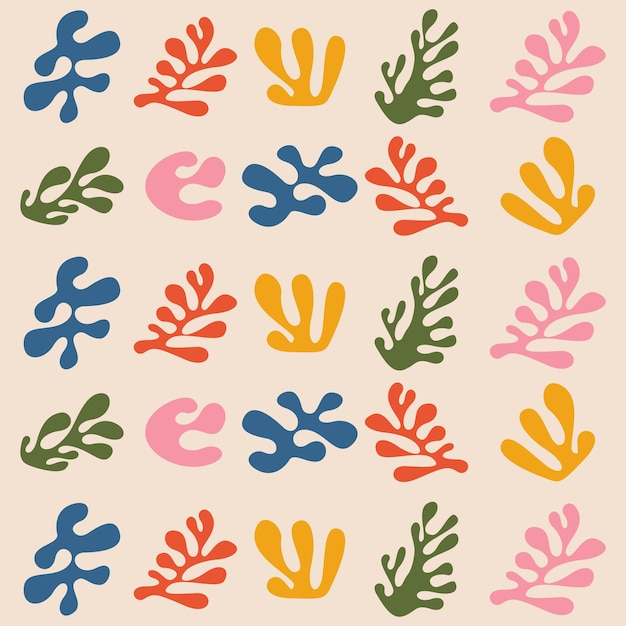matisse 스타일의 플랫 디자인 요소 벡터