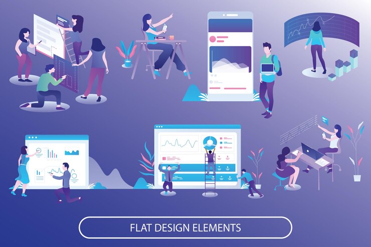 Vector flat design elements set