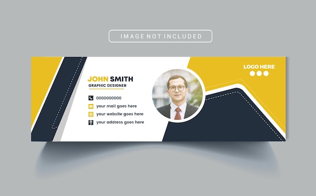 Flat design email signature template
