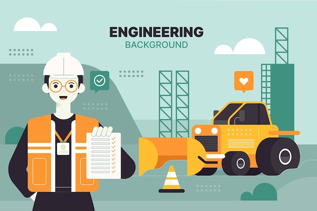 Flat design engineering background