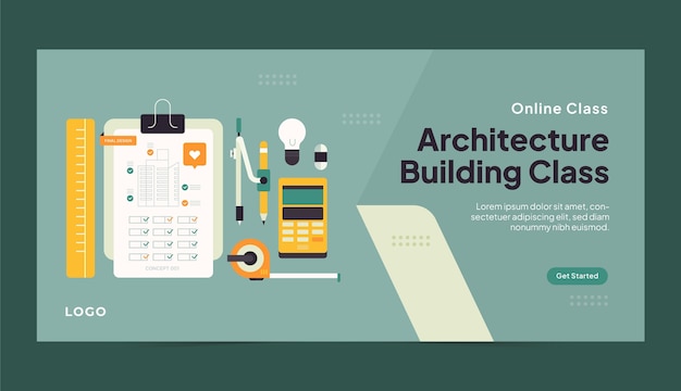 Flat design engineering banner design