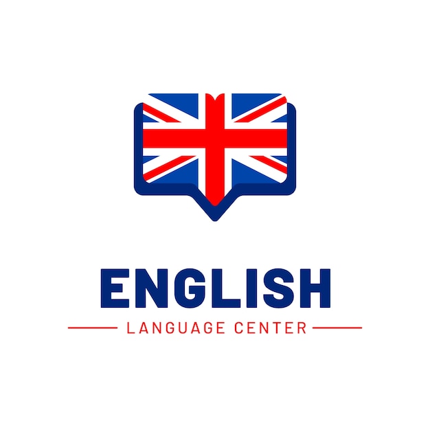 flat design english logo design
