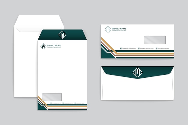 Flat design envelope template