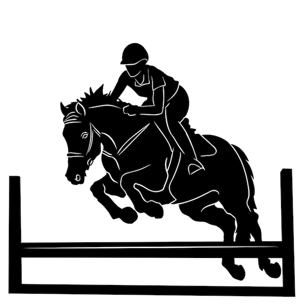 Illustrazione della siluetta equestre di design piatto