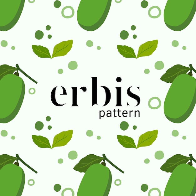 Vector flat design erbis fruit pattern illustration