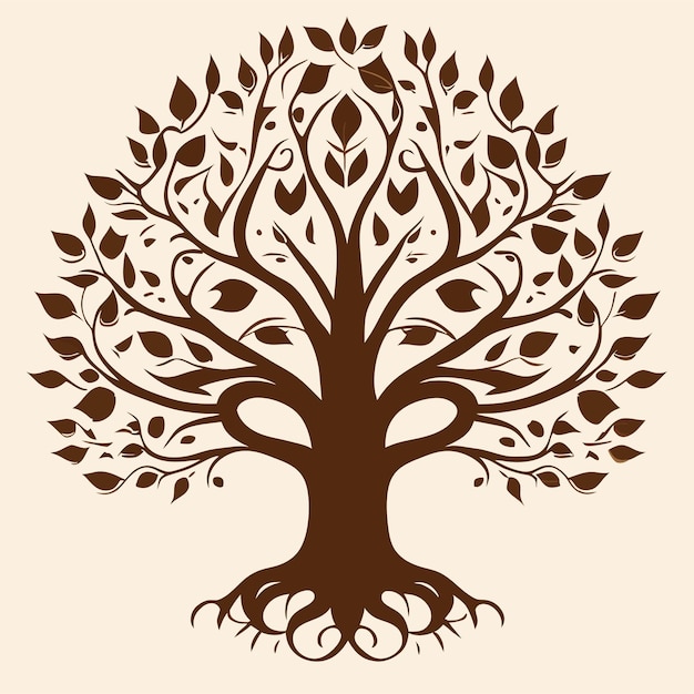 Flat design familie boom silhouet of Tree life concept illustratie